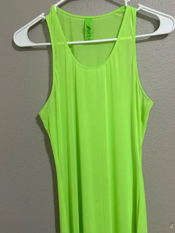SKIMS Neon Green Sheer Mesh Maxi Dress Swim Coverup Women’s Size Large - Image 4