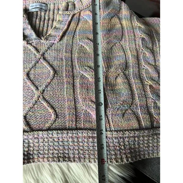 Urban Outfitters Multicolor Cable Knit Cropped Sweater - Image 10