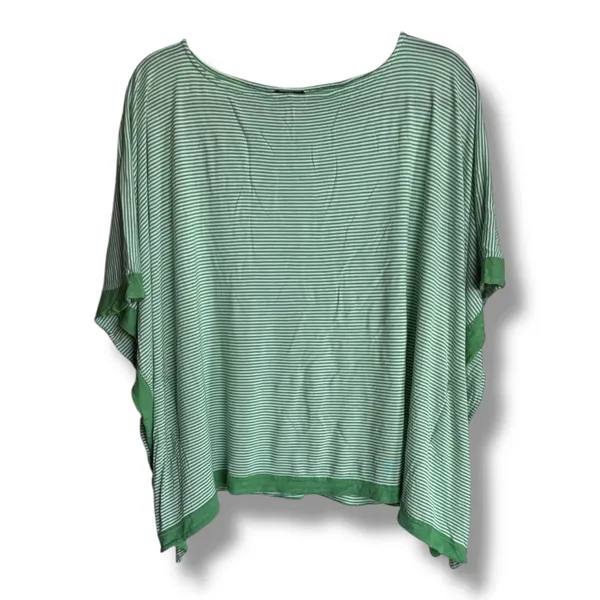 Talbots Womens Green White Striped‎ Knit Poncho L/XL - Image 6