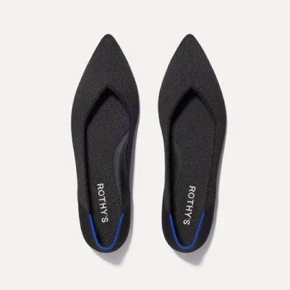 Rothy’s The Point II Washable Pointed Toe Ballerina Flats Black 9 - Image 8