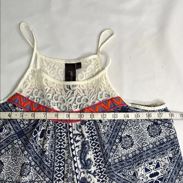 Trixxi Blue and White Sleeveless Halter Sundress - Image 5
