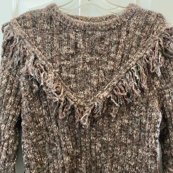 FINAL MARKDOWN Rochelle California fringed sweater small Brown - Image 2