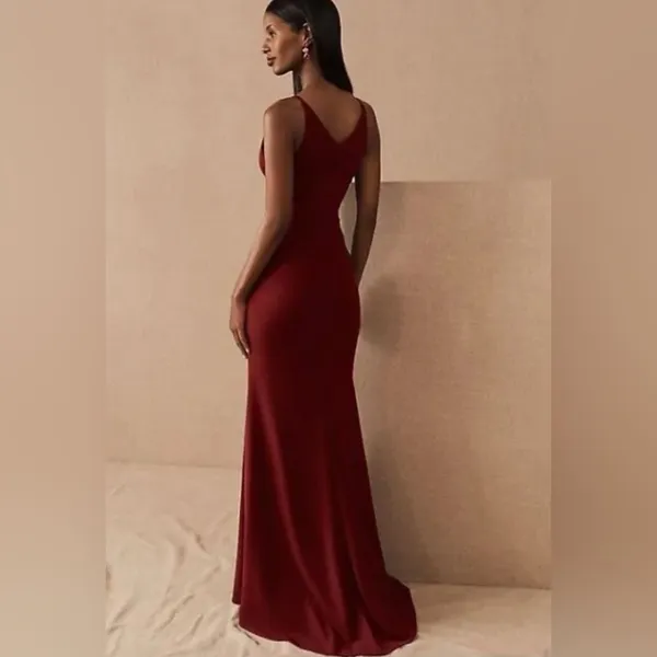 Bhldn Jones V-Neck Crepe Dress Size 0. B18 - Image 2