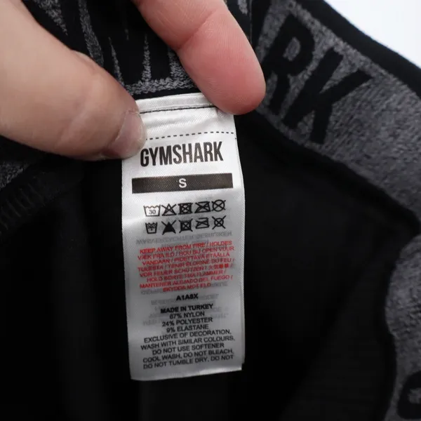 Gymshark Black Ribbed Seamless Leggings Activewear Athleisure Size S - Image 4