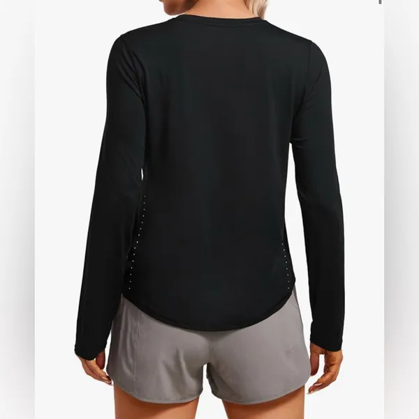 🔴CRZ Yoga Lightweight Long Sleeve Workout Running High Neck Athletic - Image 2