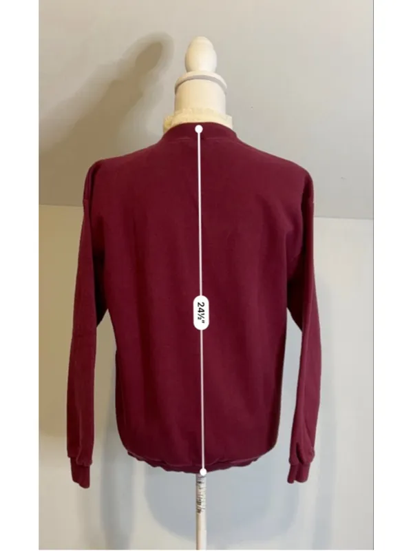 Gildan VTG Cottagecore 90s Maroon Sweatshirt M - Image 4