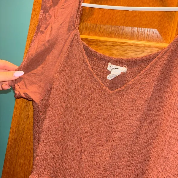 T.J.Maxx Rust colored Jumpsuit with ruffled shoulders White Size XL - Image 5