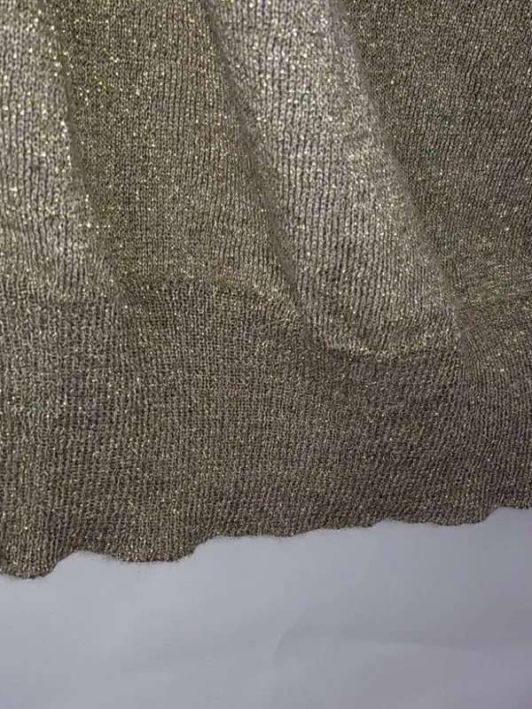 Loft L Golden Sparkle Cowl Neck Sleeveless Top - Image 2