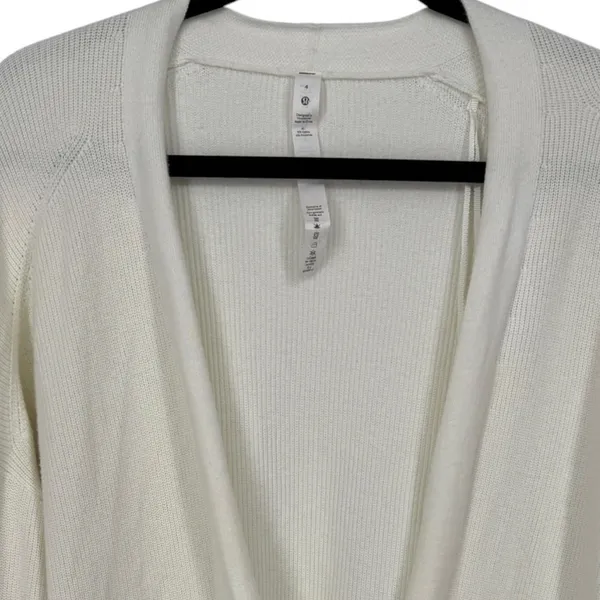 Lululemon Women's Side Slit Sweater Wrap Open Front Cardigan Ribbed Knit Size 4 - Image 6