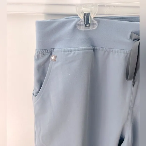 Figs Zamora High Waisted Dusty Blue Joggers Scrub Pants Womens XXL Tall Nurse - Image 5