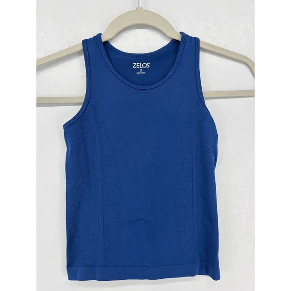 Zelos Tank Top Women Small Royal Blue Seamless Racerback Mesh Athletic Workout - Image 2