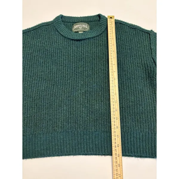 American Eagle Womens Green Knit Sweater Medium Crewneck Soft Casual Pullover - Image 7