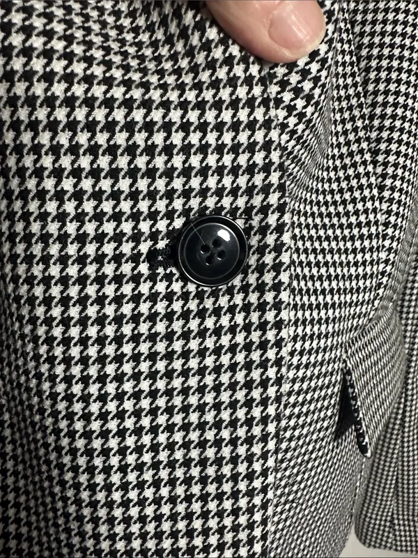 NEW Banana Republic Black White Houndstooth Cropped Blazer Classic Preppy Size 4 - Image 8
