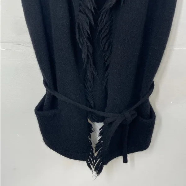 Wilfred Free Black Alpaca Wool Blend Sweater Vest with Fringe size Small - Image 5