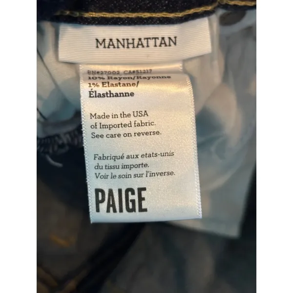 Paige Manhattan Bootcut Jeans Dark Wash Denim Size 26 Made in USA Slim Flare - Image 2