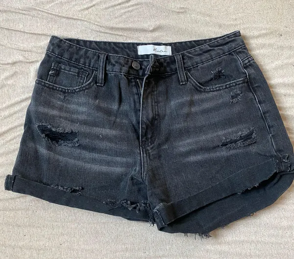 Black Ripped Shorts - Image 2