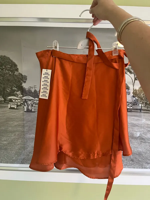 Urban Outfitters Orange Wrap Skirt - Image 2