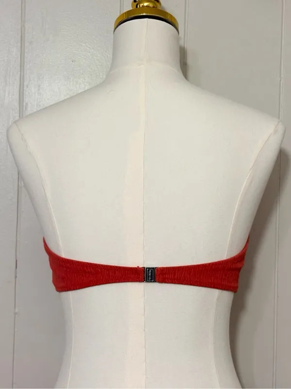 TJ Swim Ribbed Bandeau Bikini Set Rust Orange Size S Two Piece - Image 4