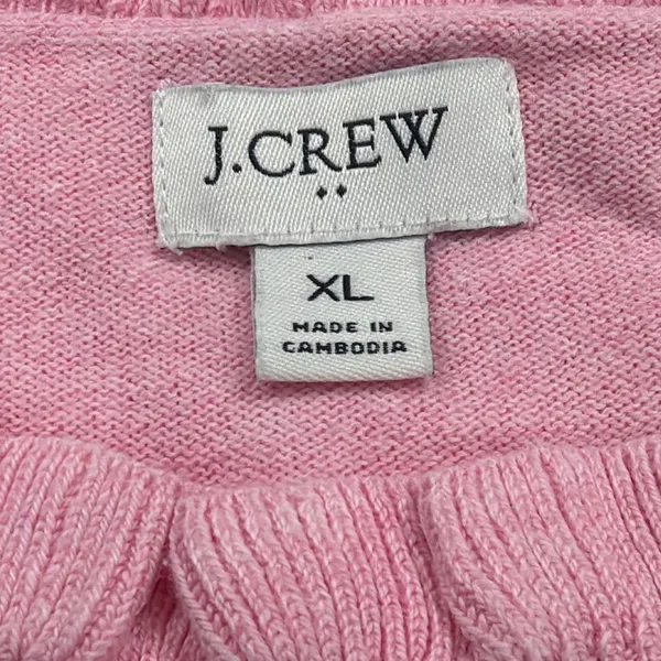 J Crew Womens Cotton Ruffleneck Sweater XL Preppy Coquette Twee Quiet Luxury Top - Image 7