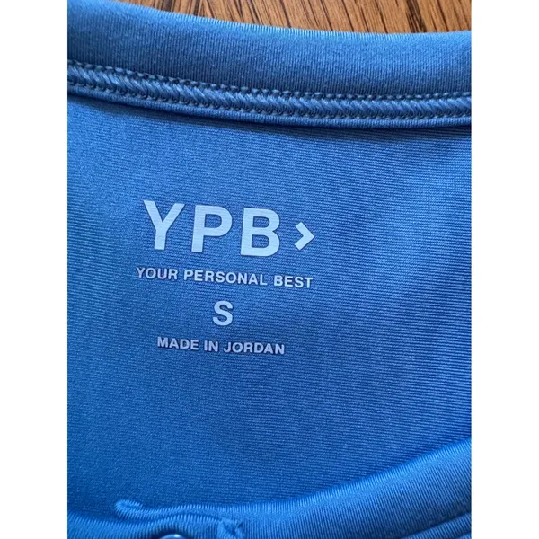 YPB Abercrombie & Fitch Blue Henley‎ Active Crop Top Tank Small - Image 5