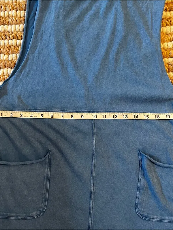 Out From Under Austin Sleeveless Blue Keyhole Back cotton loose fit Jumpsuit - Image 5