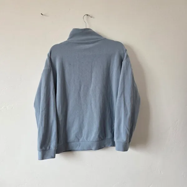 Marc New York Blue Corduroy Quarter Zip Pullover Sweater Cozy Loungewear Large - Image 5
