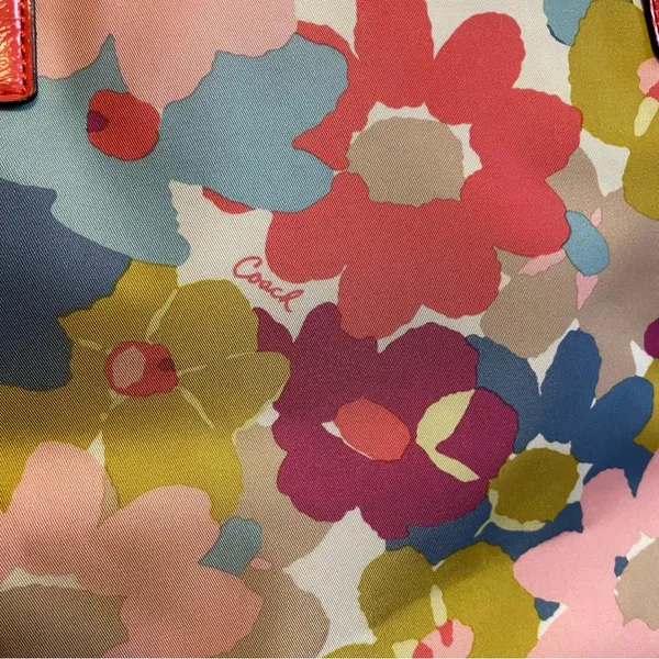 Coach Getaway Floral Weekender Packable Overnight Nylon Tote Shoulder Bag Set - Image 9