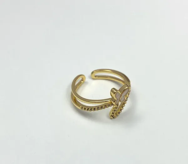 18K Gold Plated Adjustable Butterfly Open Ring for Women - Image 2