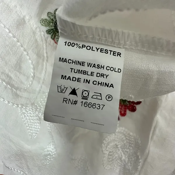 Sapphire‎ Size-PL Boho Floral Embroidered Lace Peasant Blouse White - Image 8