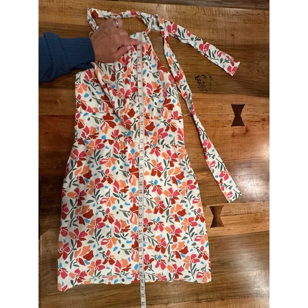Francescas Veda Halter Mini Dress Womens Medium Floral Linen Blend NWT Summer - Image 13