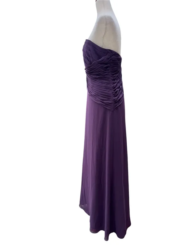 David's Bridal Plum One Shoulder Formal Dress - Image 6