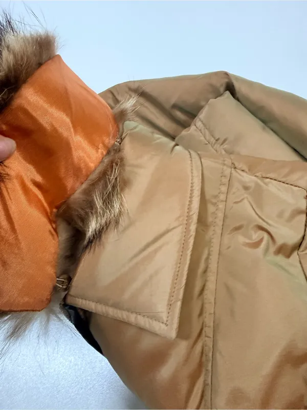 MICHAEL Michael Kors Quilted Puffer Jacket with Faux-Fur Collar in Camel/Tan - Image 11