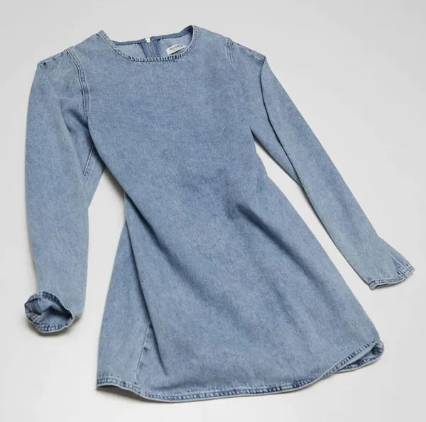 NWT Pull&Bear Denim Dress With Full Sleeves - Image 3