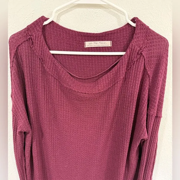 Free People We The Free North Shore Thermal Top Burgundy XS - Image 5