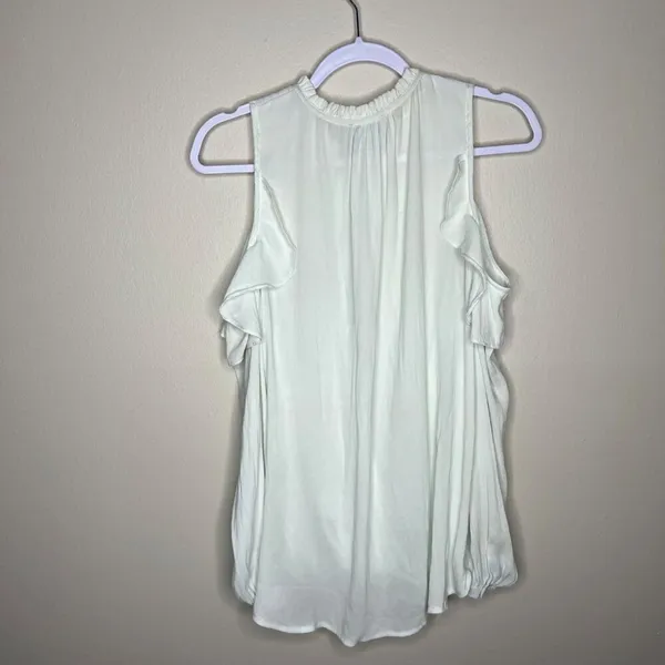 Anthropologie Maeve Mint Cold Shoulder Ruffle Blouse M‎ - Image 7