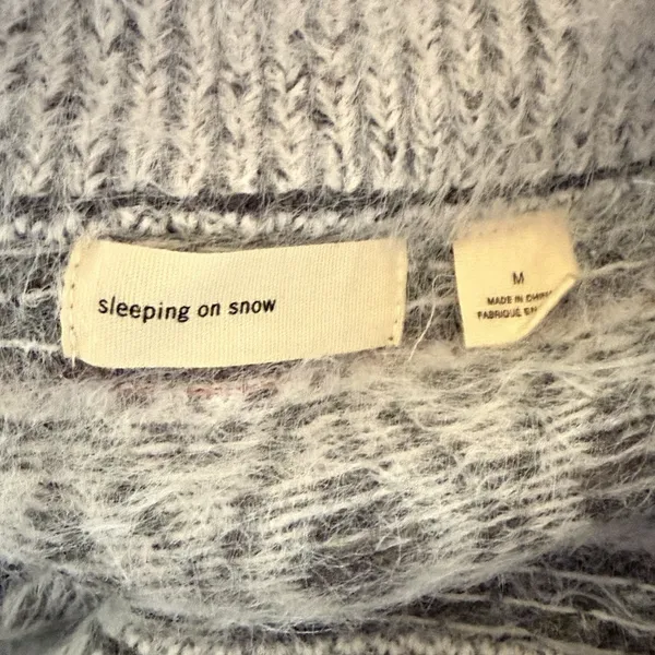 Sleeping On Snow Anthropologie Gray White Wool Blend Sweater‎ Women Medium Shirt - Image 8