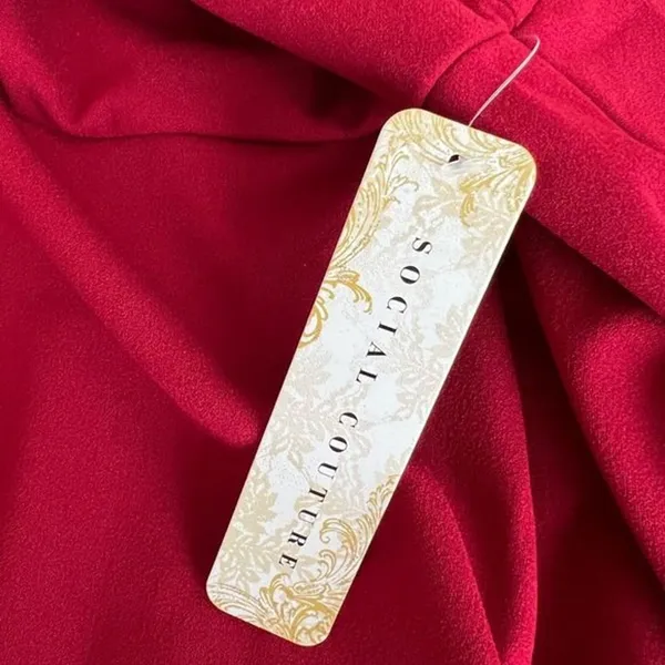 Social Couture Wine Red Boat Neck A Line Mini Dress, L - Image 10