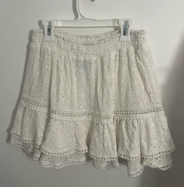 Lulus Sun Lovin’ White Eyelet Lace Tiered Mini Skirt - Image 7