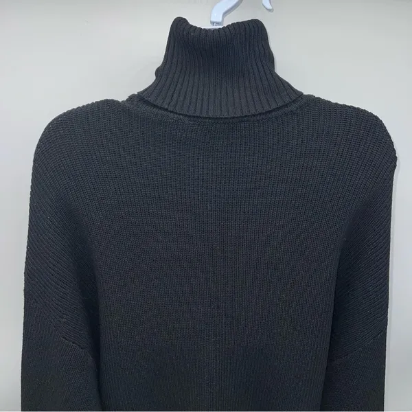 Zara Black Turtleneck Sweater with Tie Detail - Image 6