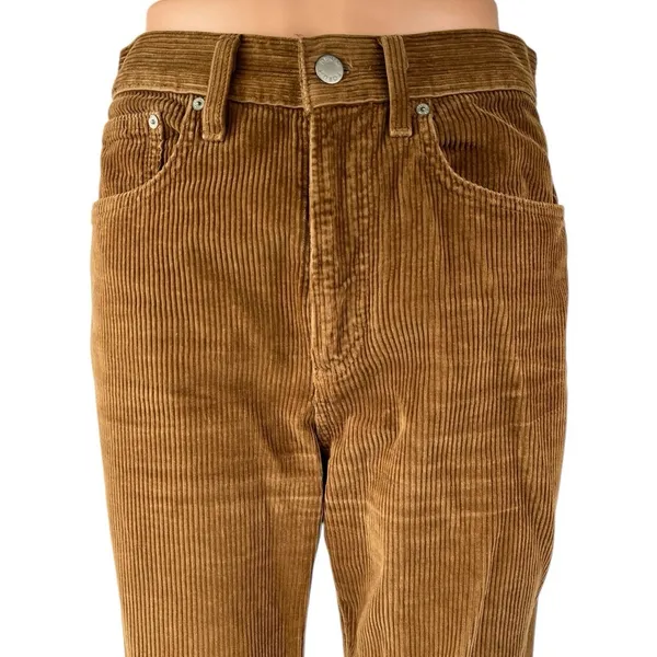 Aritzia Denim Forum The Joni High Rise Loose 29L Brown Corduroy Relaxed Pants 26 - Image 4