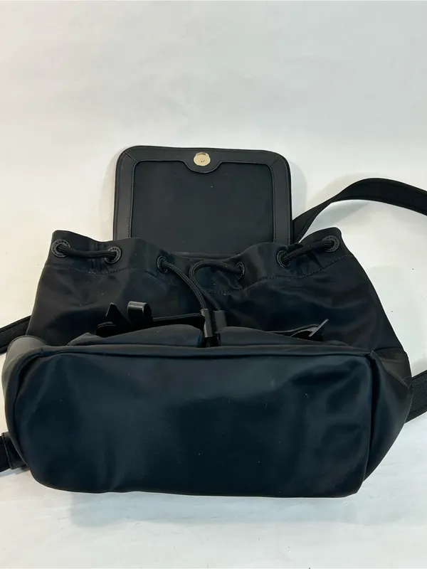 Kate Spade New York Carly Flap Drawstring Backpack in Black Technical Nylon - Image 15