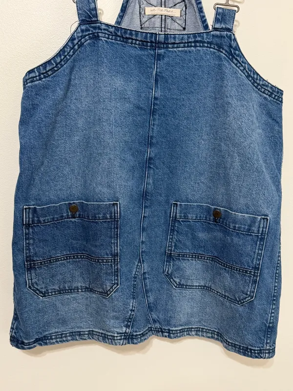 Free People We The Free Overall Smock Mini Dress Size Medium Denim - Image 5