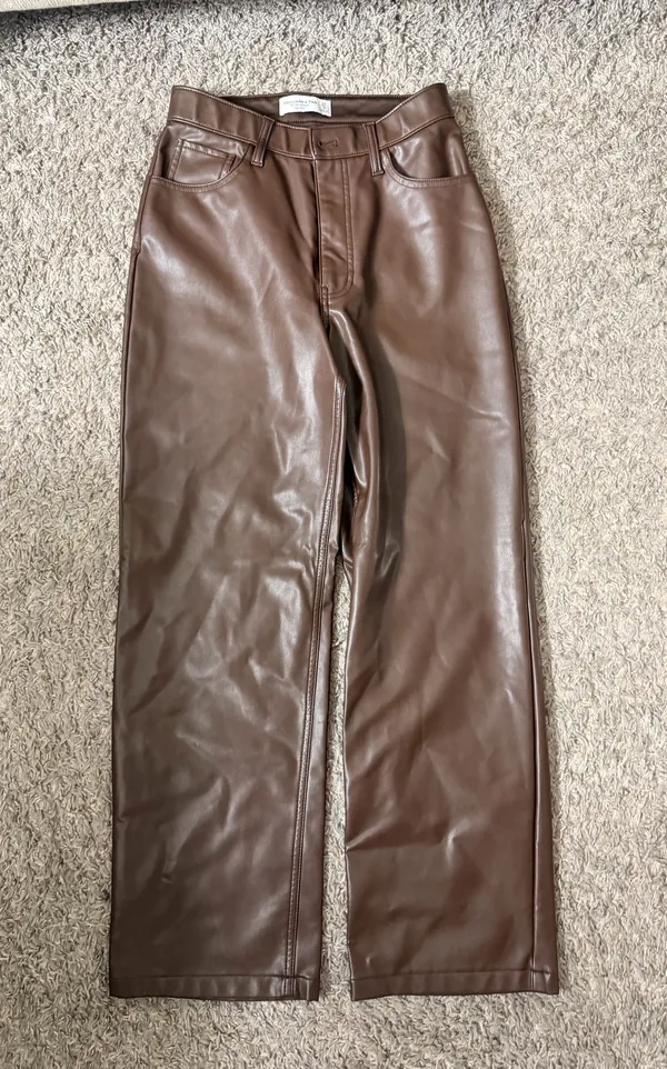 Abercrombie High-Rise Leather Pants - Image 3