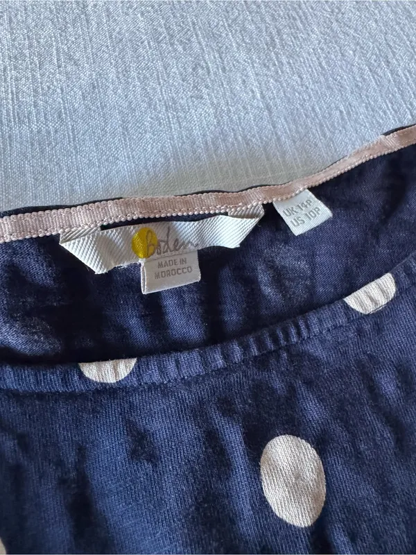 Boden Florrie Jersey Dress Navy Polka Dots - 10P - Image 8