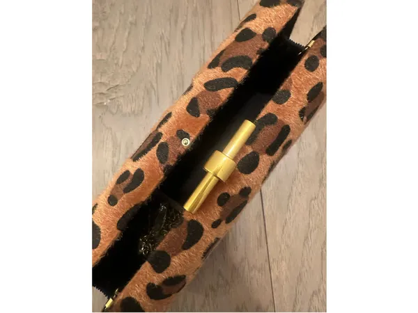 NWT Women's BC Bags Leopard Print Haircalf Clutch - brown/black - Image 7