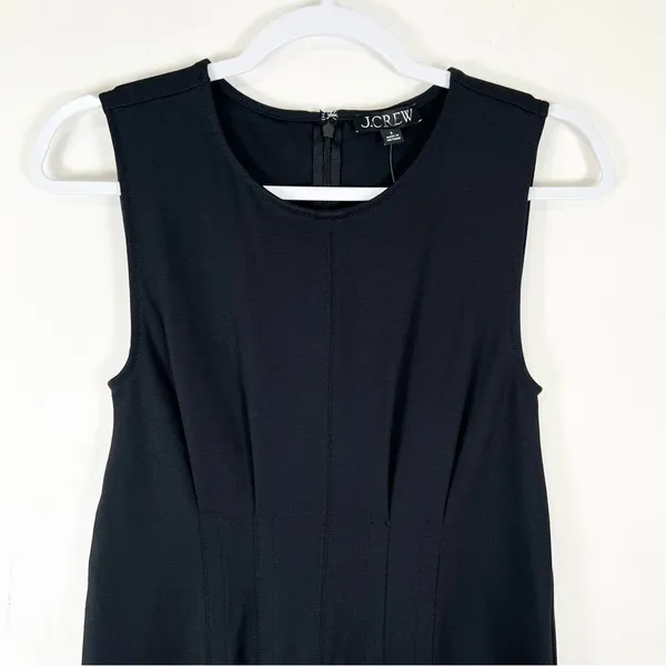 J. Crew Nadia Dress in Ponte Black Seamed Darted Size Small Office Spring - Image 5