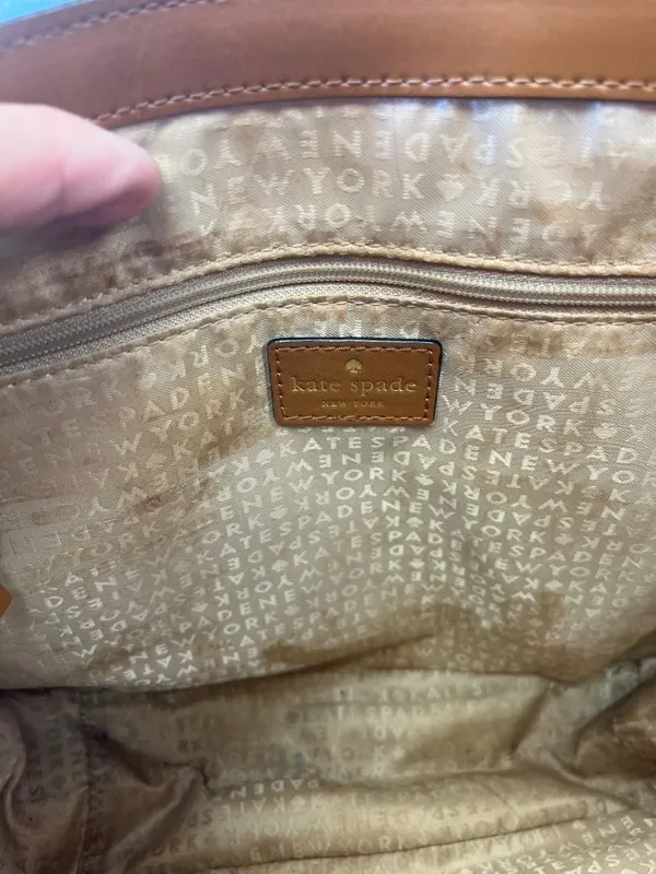 Kate Spade NY womans brown leather satchel shoulder handbag SKU 10-054 - Image 8
