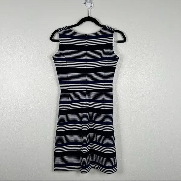 MADEWELL Striped Gallerist Pointe V Neck‎ Stripes Dress Blue Sz XS - Image 8