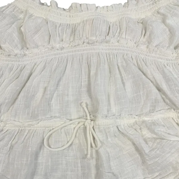 Free People Peasant Top S Ivory Cotton Gauze Off Shoulder Bell Sleeve Boho - Image 6