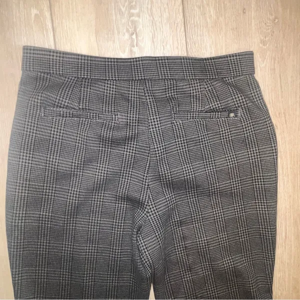 Banana Republic Houndstooth Plaid Grey/Black Ankle Pants Career Slim Fit 10 - Image 7